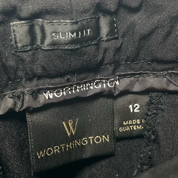 Worthington Women’s High- Rise Slim Fit Cropped Pants- Black/ Size 12 - Picture 3 of 4